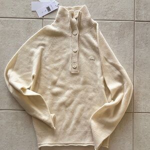 Lacoste Off-White Button-Up Sweater